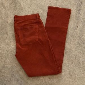 J. Crew City Fit Orange Corduroy Pants 27